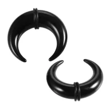 Ausų tunelių išplėtėjų rinkinys Moon Black; 2mm, 3mm, 4mm, 5mm, 6mm, 8mm, 10mm