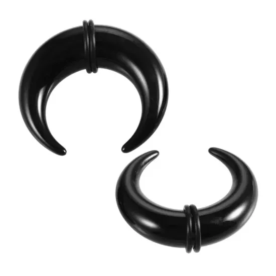 Ausų tunelių išplėtėjų rinkinys Moon Black; 2mm, 3mm, 4mm, 5mm, 6mm, 8mm, 10mm